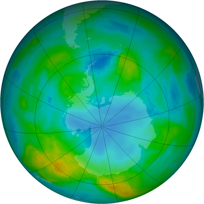 Antarctic ozone map for 30 April 1979